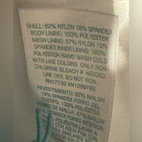 Kona Sol Women’s Turquoise & White Striped One Piece Swimsuit Size 16W, NWT - Picture 9 of 11